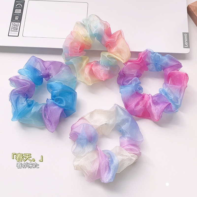 Dây Buộc Tóc Vải Lưới Organza Đơn Giản Nhiều Màu Sắc Cho Nữ