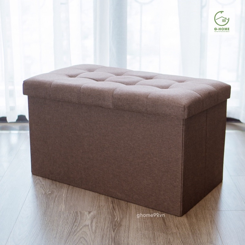 Sofa Gấp Gọn Size L Hộp Đựng Đồ Khung Gỗ Bọc Vải Cao Cấp