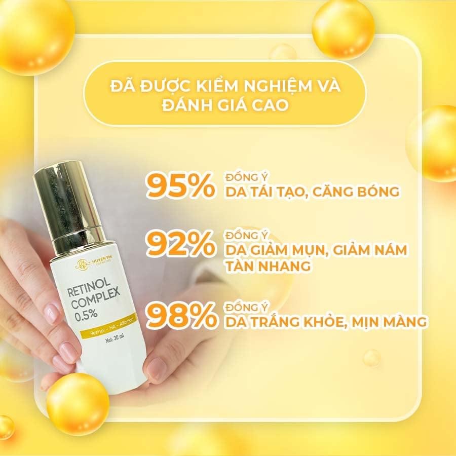 Combo tái sinh Huyền Phi bộ đôi Retinol Complex 0.5% và Kem phục hồi Heli B5 tái tạo da căng bóng trắng mướt chắc khỏe