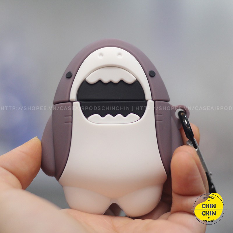 Case Vỏ Bao Airpods Đựng Tai Nghe Airpod 1 2 Pro Cá Mập Siêu Dễ Thương Bằng Silicon Dẻo - Chin Chin Shop