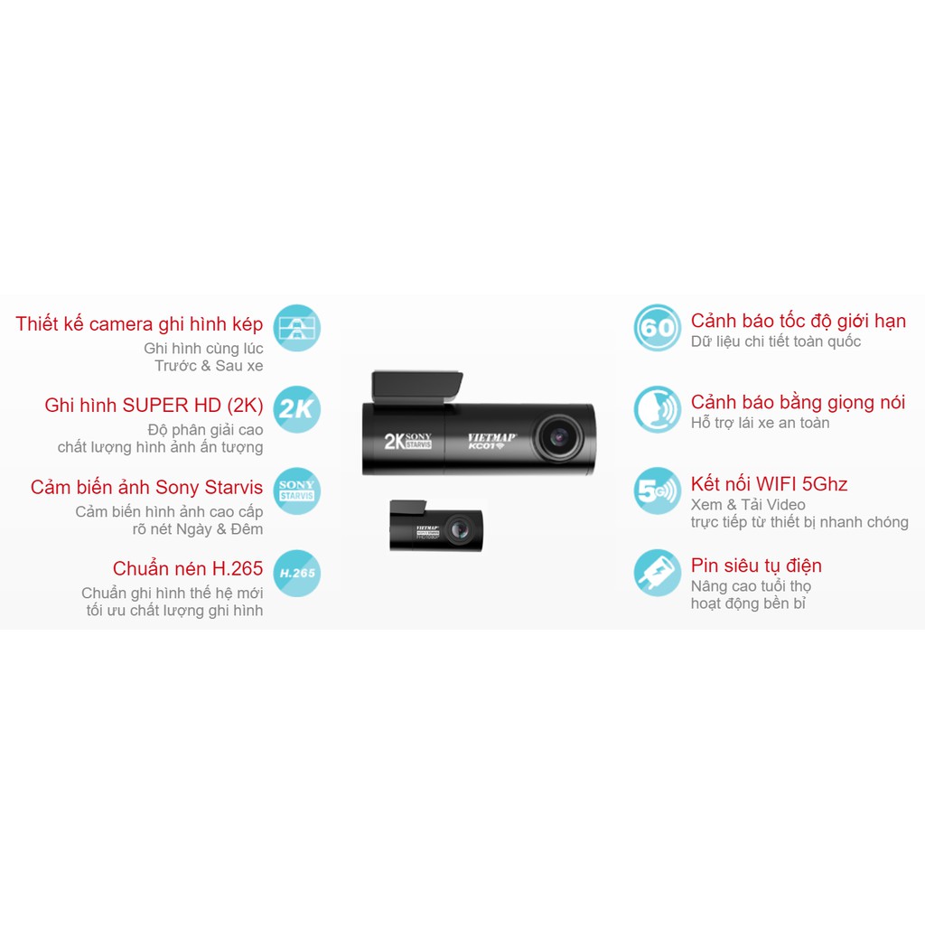 [Miễn Phí Lắp Đặt] Camera Hành Trình Vietmap KC01 CBGT [Kèm Thẻ Nhớ 128Gb] | BigBuy360 - bigbuy360.vn