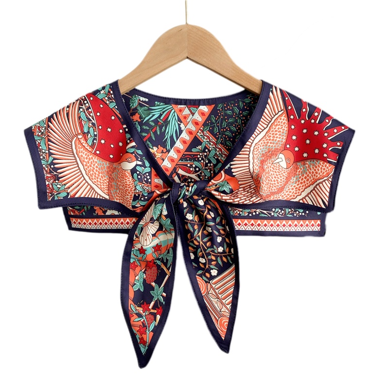 Khăn Choàng Cổ Lụa In Họa Tiết Trừu Tượng Nhiều Màu Sắc Phong Cách Cổ Điển Tinh