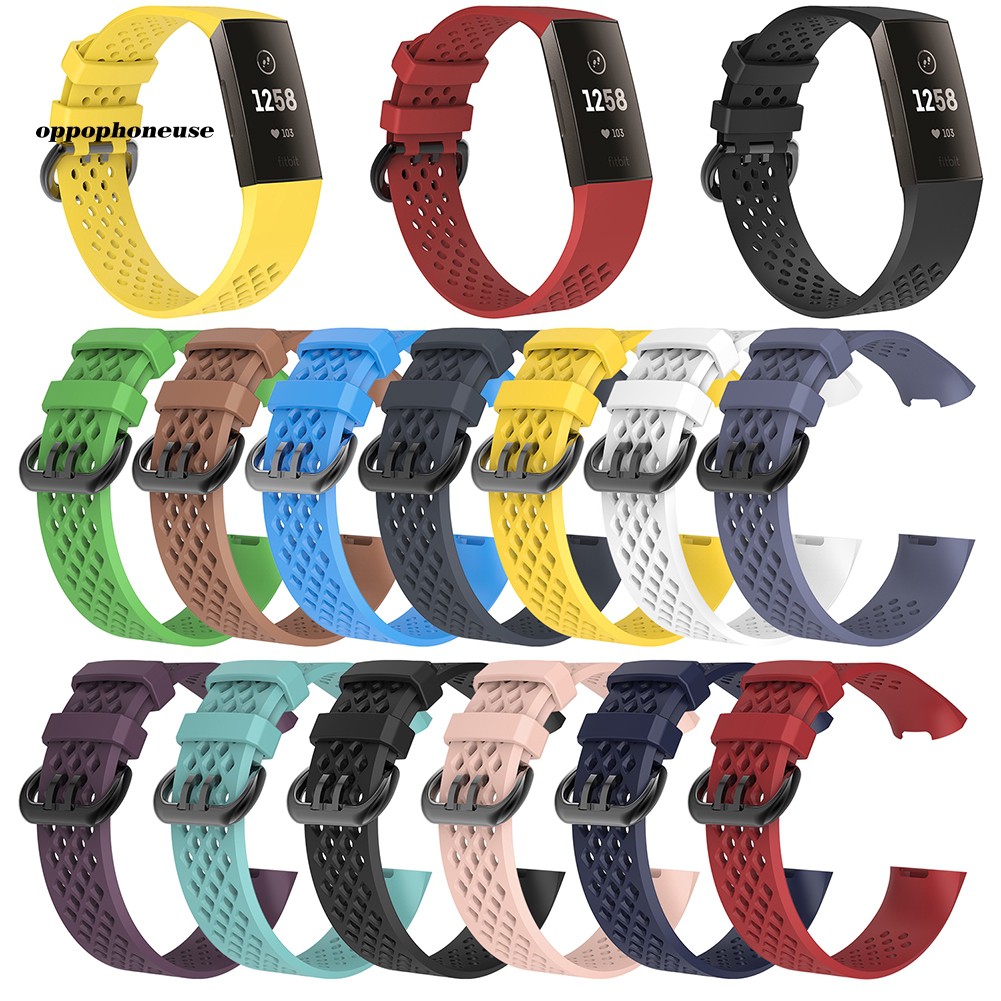 【OPHE】Replacement Soft Silicone Breathable Watch Band Wrist Strap for Fitbit Charge 3