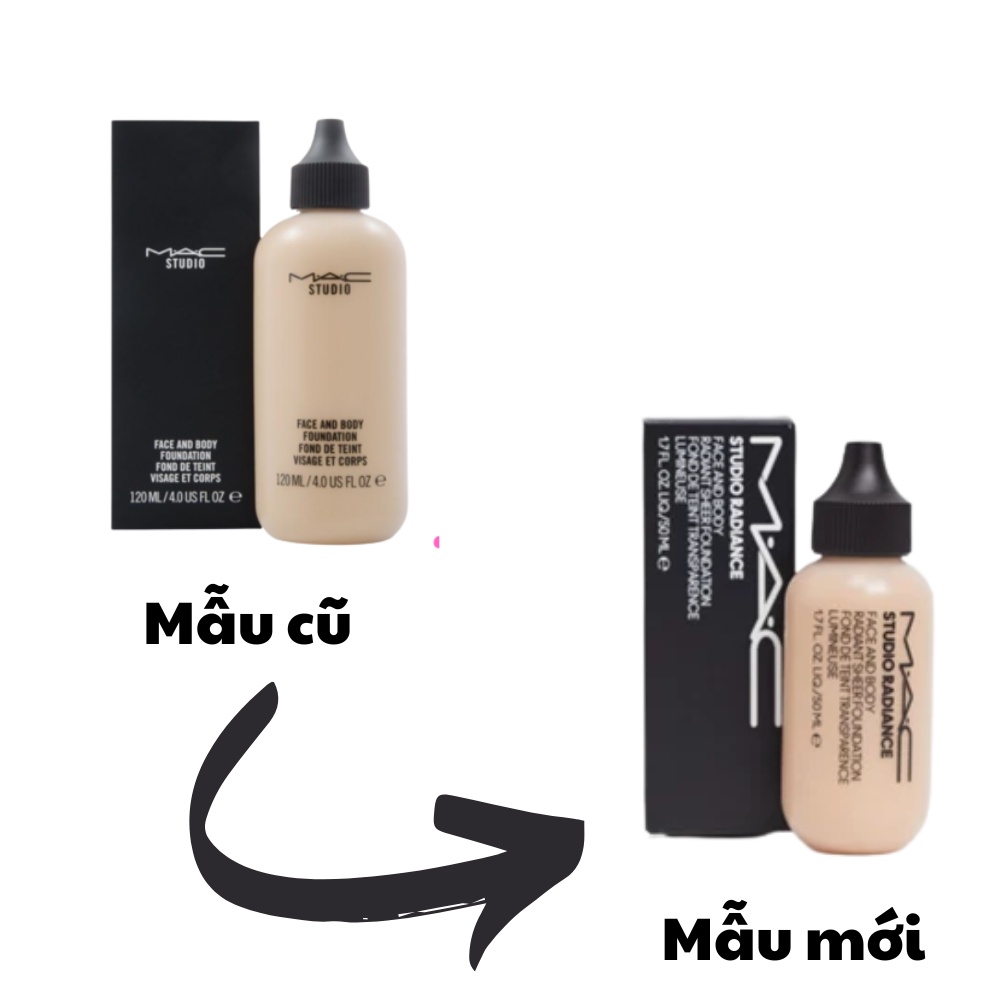 Kem nền che khuyết điểm MAC Face and Body Foundation trang điểm tự nhiên, bền màu lâu trôi 50/120ml