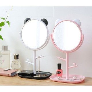 (Sale lấy lượt mua) Gương trang điểm kèm giá treo trang sức rất tiện dụng và đáng yêu