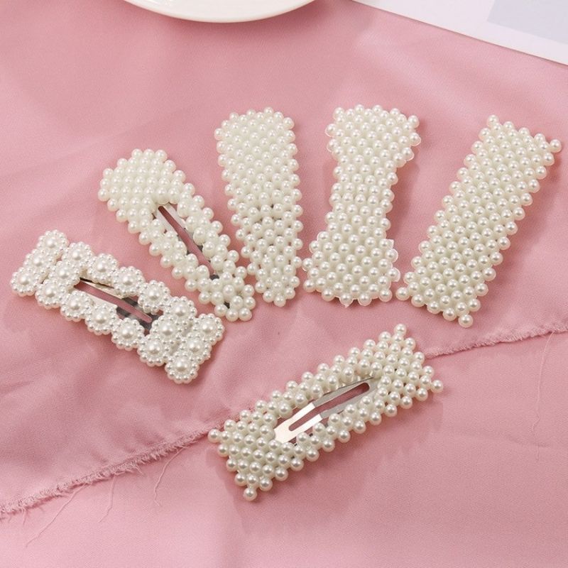 Kẹp tóc ngọc trai nhân tạo dành cho nữ kiểu dáng đa dạng phong cách Hàn Quốc