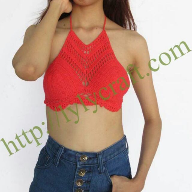 [FREE SHIP] Áo Bikini len móc handmade