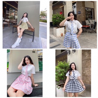 CHÂN VÁY PHONG CÁCH HỌC SINH NHẬT BẢN CARO ULZZANG [Nhà Của Méo Store]
