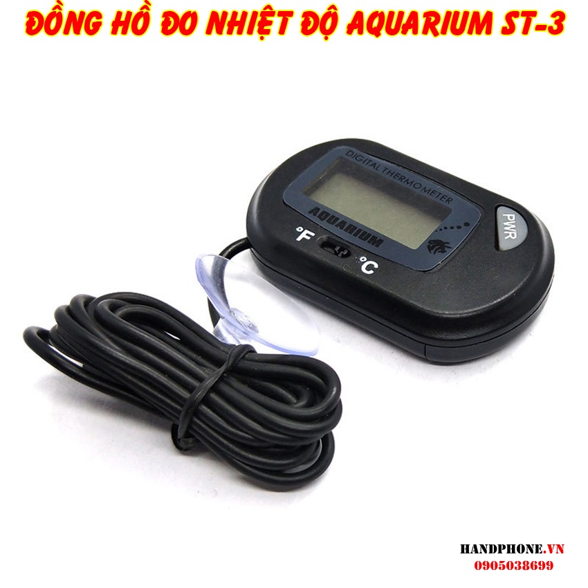 Nhiệt Kế Điện Tử Đo Nhiệt Độ Aquarium ST-3 Hiển Thị Số LCD Dây Đầu Dò Nhiệt Độ Dài, phụ kiện thủy sinh, bể cá