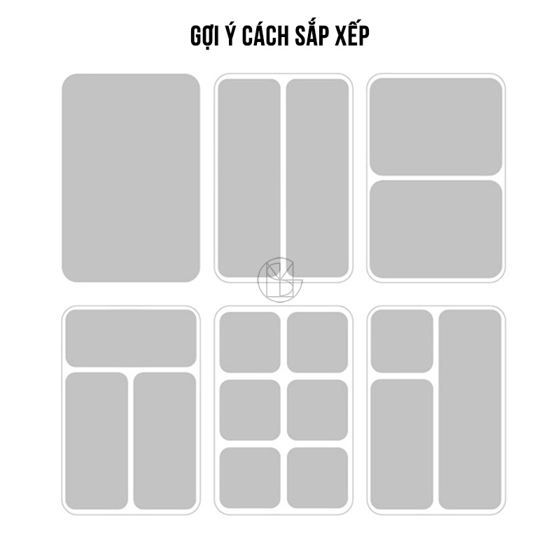 Khay Đựng Đồ Chia Ngăn, Khay Đựng Đồ Đa Năng để bàn, sắp xếp hộc tủ bếp, hộp đựng mỹ phẩm nhựa trong suốt