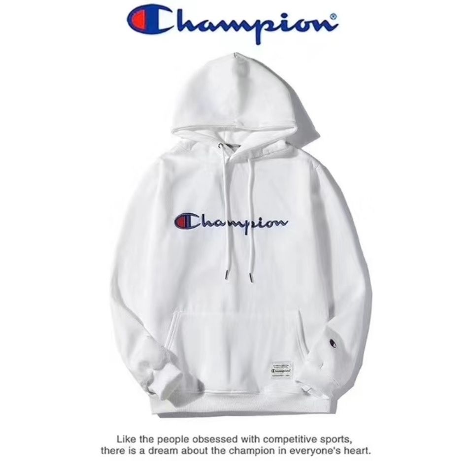 Áo Hoodie Nỉ Cổ Tròn Thêu Chữ Champion Thời Trang Mùa Thu Cho Các Cặp Đôi