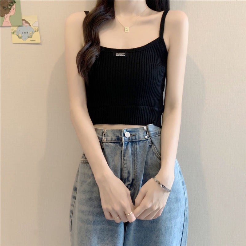 Áo Hai Dây Dệt Kim Dáng Ngắn Phong Cách Pháp Thời Trang Cho Nữ áo vest nữ NZ-BX-16