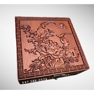 Hộp Gỗ Đựng Quân Cờ Tướng CỠ LỚN 4.0 CM - HỘP ĐỰNG QUÂN CỜ GỖ KHẮC 3D SIÊU NÉT