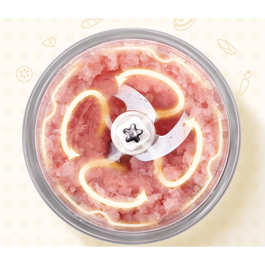 Máy xay thịt Bear QSJ-C02K1, dung tích 0.6L, xay rau, củ, quả, và thức ăn cho bé ăn dặm