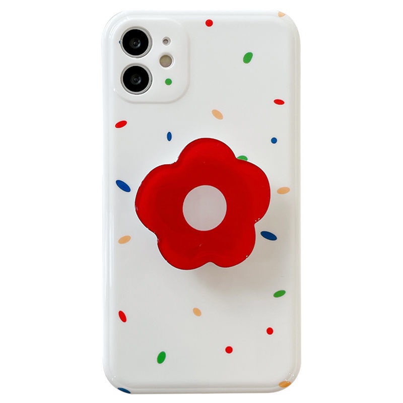 Giá Đỡ Điện Thoại Bằng Acrylic Hình Bông Hoa Đỏ Xinh Xắn