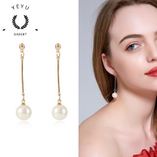 Khuyên tai dài gắn hạt ngọc trai thời trang cho nữ