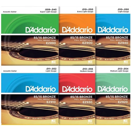 Daddario Đồng Mỹ 85 / 15 Siêu, thêm, Dây đàn guitar acoustic nhẹ & trung bình ez890, ez900, ez910, e