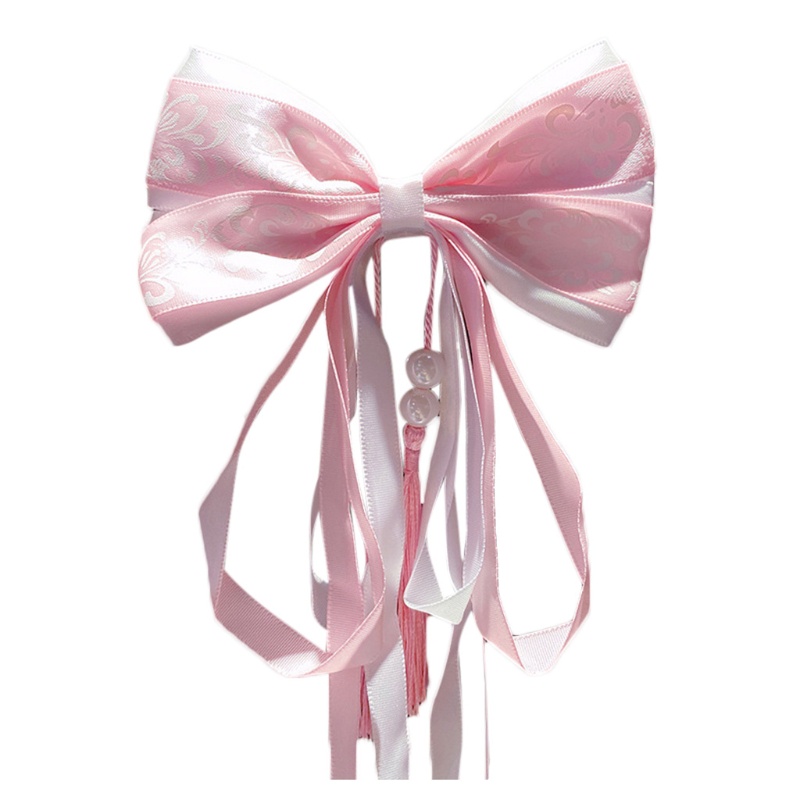 Kẹp Tóc Nơ Đính Bóng Lông Tua Rua Phong Cách Trung Hoa Cho Bé Gái Mừng Năm Mới