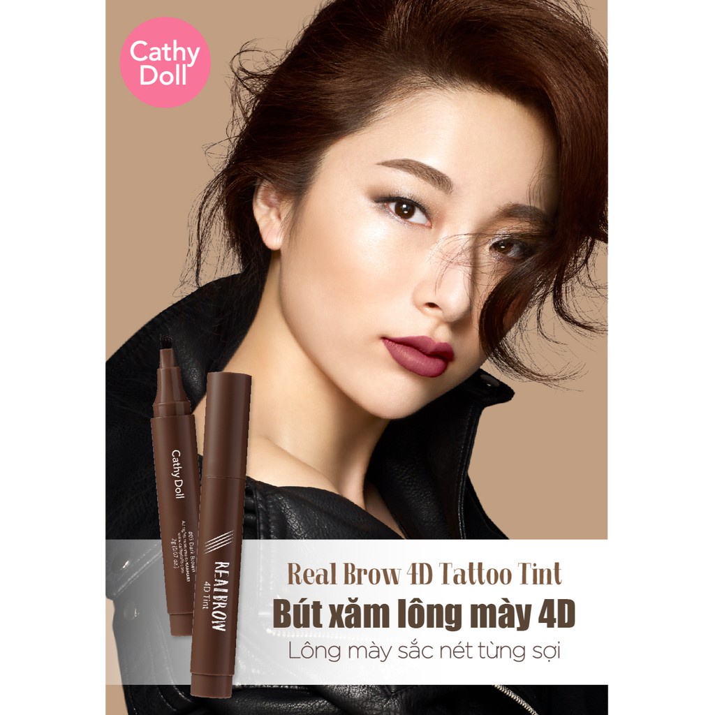 [CHÍNH HÃNG] Bút vẽ chân mày Cathy Doll Real Brow 4D Tint 2G