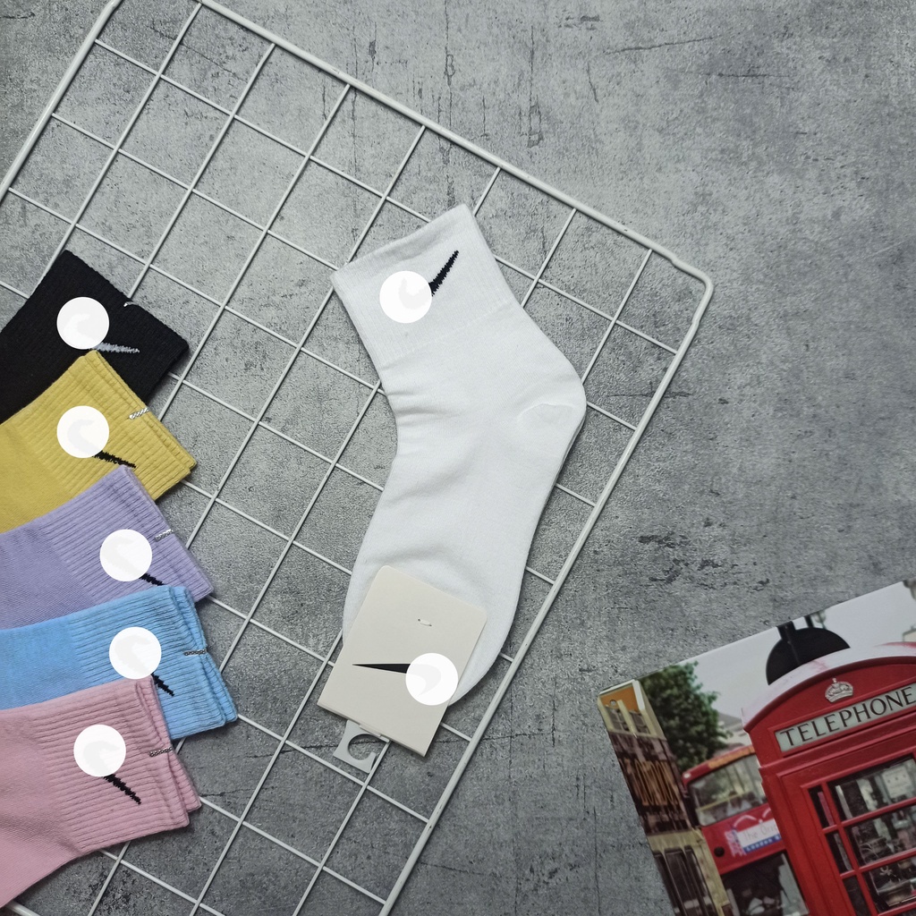 Tất nam nữ cổ cao trên mắt cá chân, chất liệu cotton co dãn nhiều chiều, không nhão, không xù