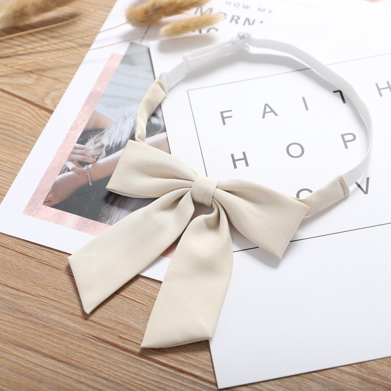 Cà vạt nơ trơn màu phong cách Nhật Bản xinh xắn dành cho nữ