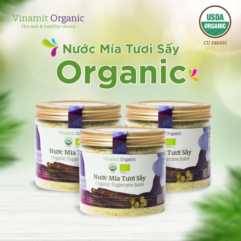 Nước Mía Tươi Sấy Hữu Cơ 120gr Vinamit Organic - Xanhsam Organic