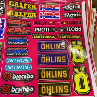Các loại tem decal HRC CRG OHLINS BREMBO dán xe vario click wave dream winner exciter 135 ex