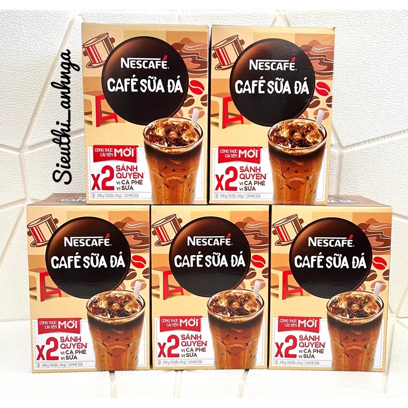 Cà Phê Sữa Đá Nescafe Hộp 240g (10 gói)