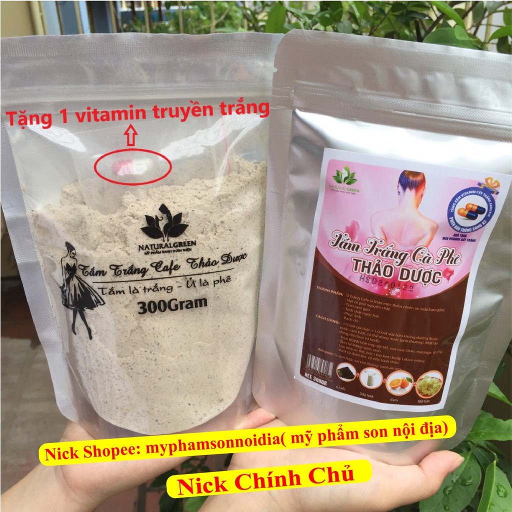 (100-300gr) Ủ Trắng Cafe, Bột Tắm Trắng Cafe Thảo Dược, Trắng da, tẩy da chết, mờ thâm nám sạm da, Giảm sần lỗ chân lông