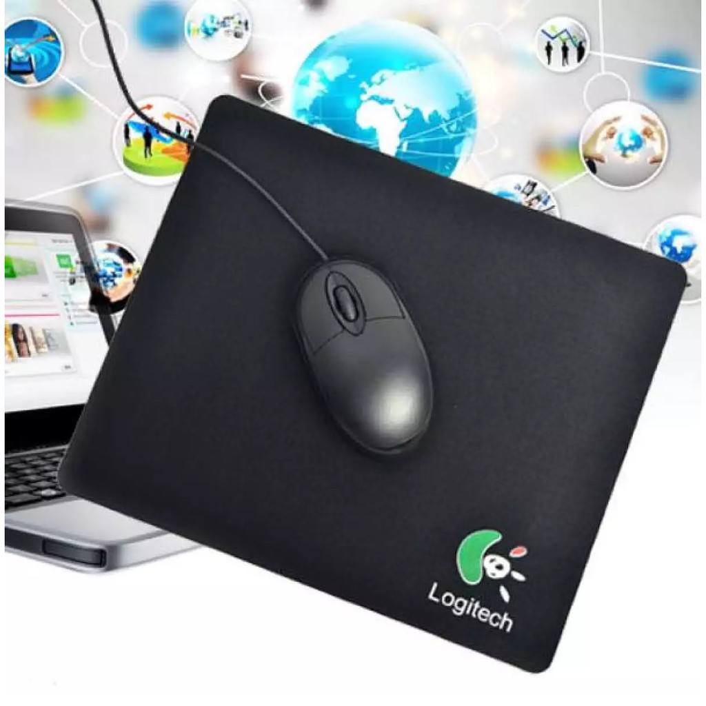 Bàn Di chuột Logitech 18 x 22cm | Lót chuột Logitech mềm nhẹ, dễ dàng cuộn mang đi