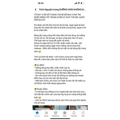 Bông tẩy trang Joycare gói 210m