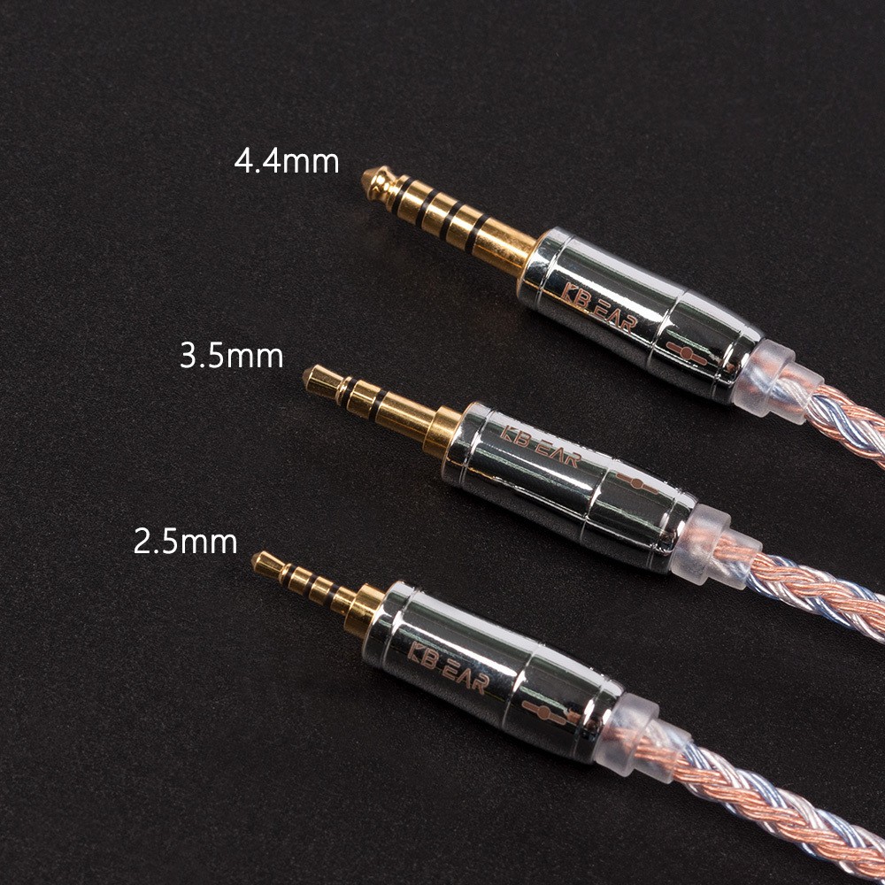 Dây Cáp Mạ Bạc 16 Lõi 2.5mm / 3.5mm / 4.4mm Cho Tai Nghe Kb06 C10 Kz Zsn Pro Zs10 Pro Zsx Blon Bl03 Cca C12 Qdc Tfz