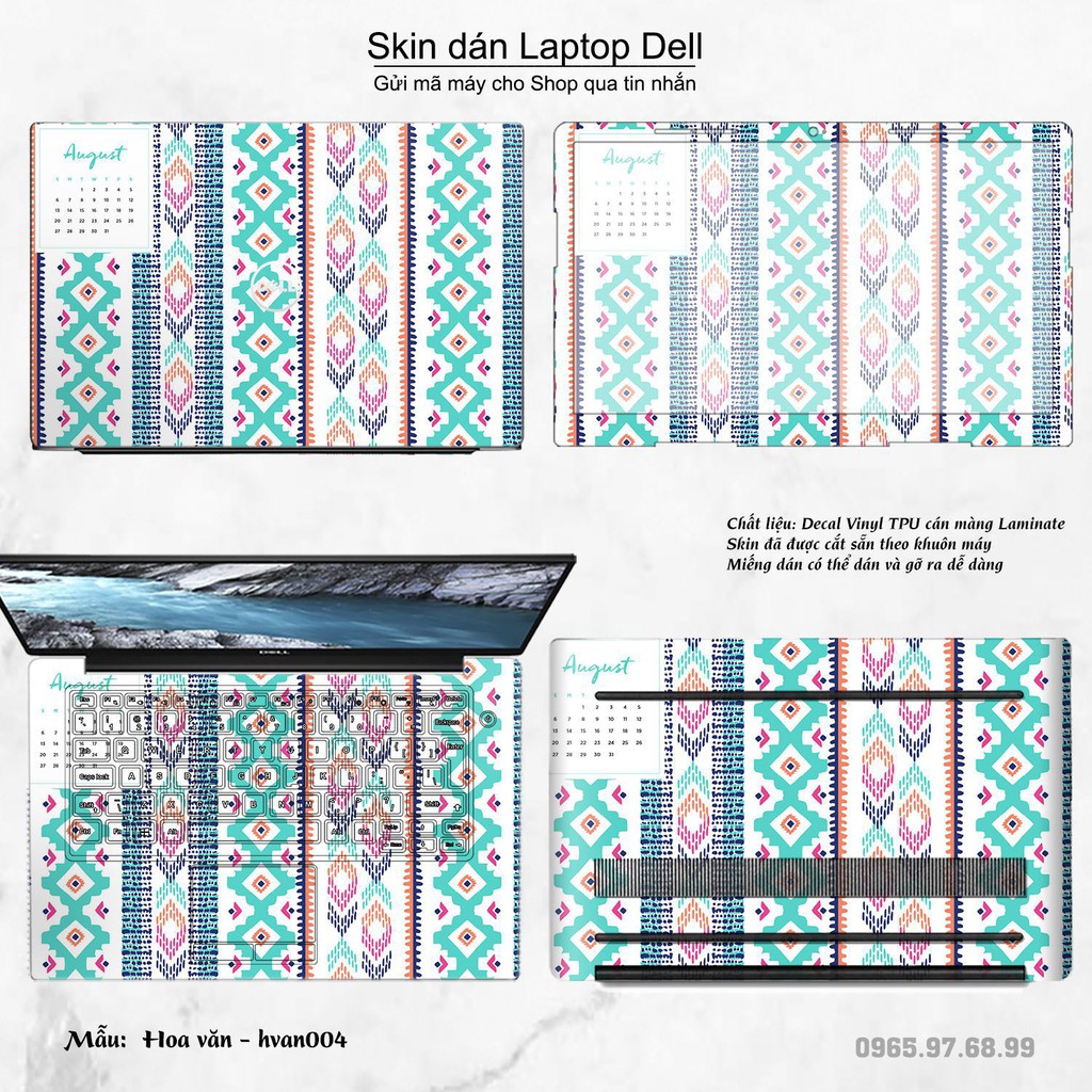 Skin dán Laptop Dell in hình Hoa văn (inbox mã máy cho Shop)