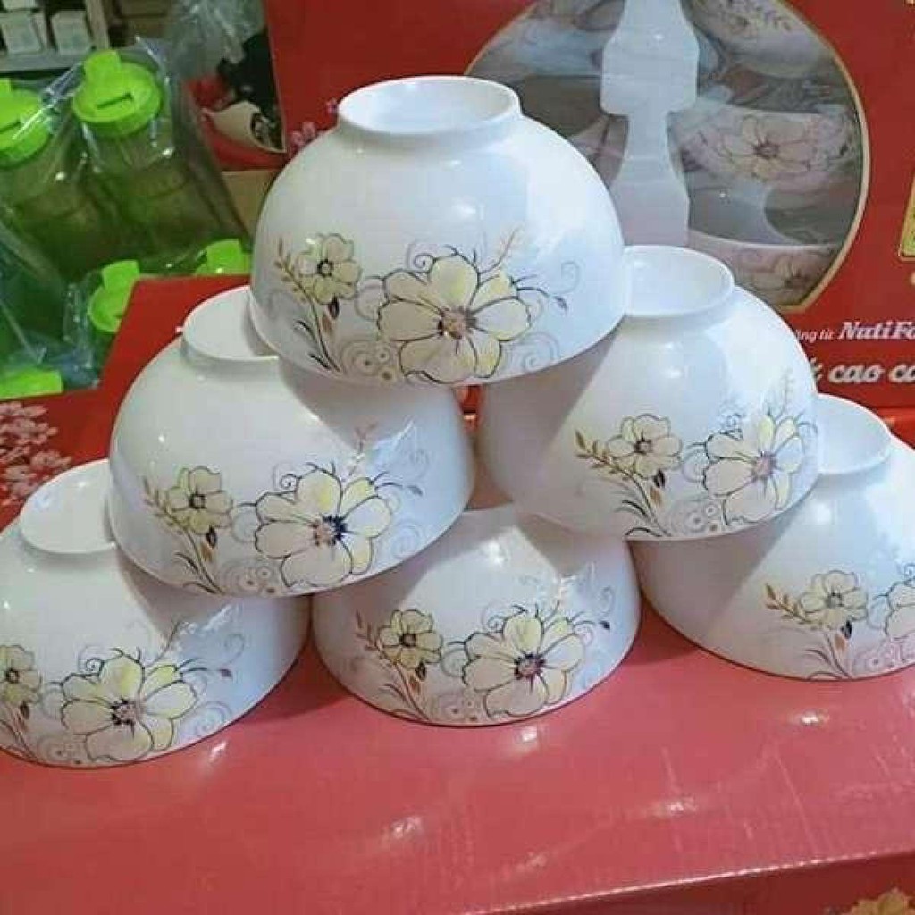BỘ 10 CÁI CHÉN SỨ - CHÉN GỐM SỨ BÁT NGỌC CAO CẤP - HOA VĂN NGUYÊN HỘP LÀM QUÀ TẶNG CŨNG TUYỆT VỜI