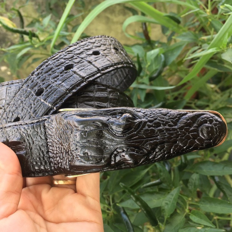 Thắt Lưng Da Nam Hình Cá Sấu Siêu Đẹp Khóa cài dây dài 1m2 dây nịt nam Thời Trang Sang Trọng Mạnh Mẽ Dễ Phối Đồ