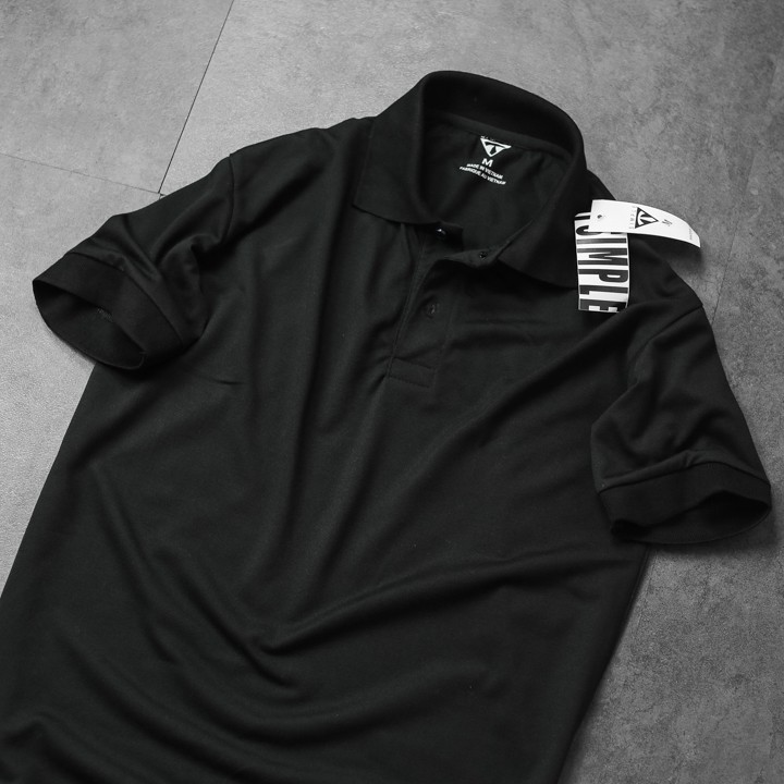 [GIẢM GIÁ SỐC] Áo Thun Nam Ngắn Tay Cổ Bẻ T-Simple (Đen) [NUTTY], Áo Polo Nam Trơn Có Cổ, Cao Cấp | BigBuy360 - bigbuy360.vn