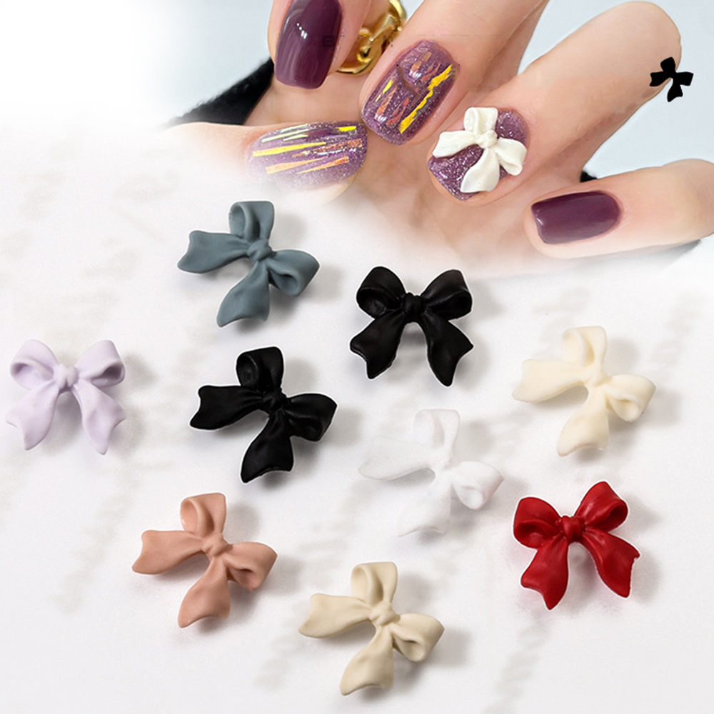 [Hàng mới về] Set 10 nơ 3D xinh xắn dùng trang trí móng tay nghệ thuật