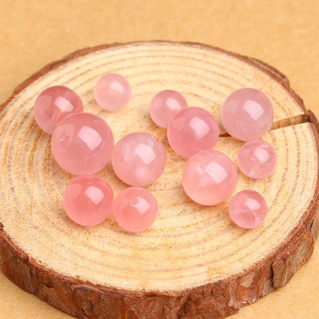 Hạt tròn Rose Quart làm vòng handmade - MH562