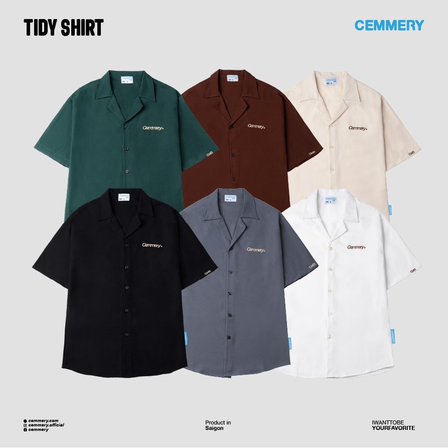 THỜI TRANG CAO CẤP Áo Sơ Mi tay ngắn Local Brand "TIDY SHIRT" # 6 Color