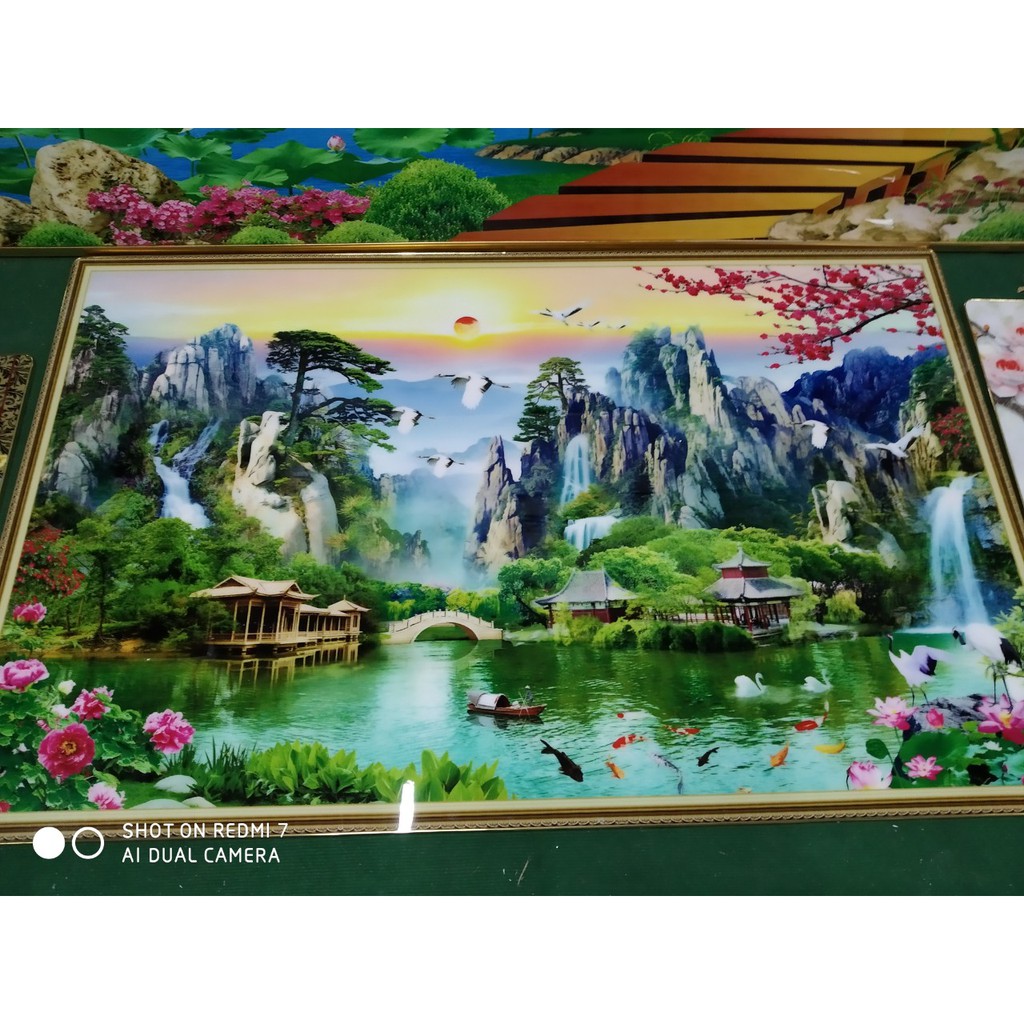 Tranh Treo Tường 3D - Tranh treo tường phòng khách kích thước 80x1.2m - Tranh treo tường quê hương đẹp nhất