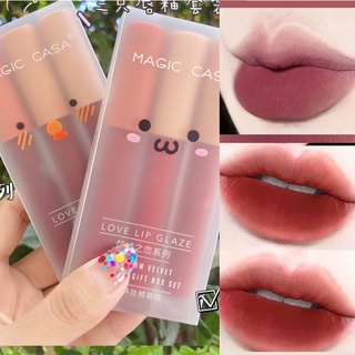 [Hàng mới về] Bộ 3 thỏi son kem lì lâu trôi chống thấm nước mềm mịn như nhung MAGIC CASA