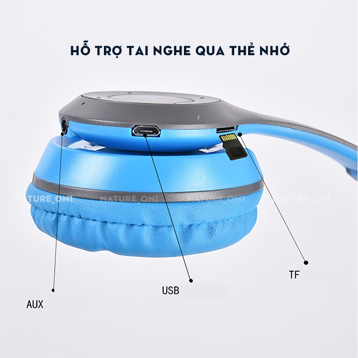 Tai Nghe Bluetooth ⚡️𝐅𝐑𝐄𝐄 𝐒𝐇𝐈𝐏⚡️ Chất Lượng Âm Thanh Tuyệt Hảo - Hỗ Trợ Thẻ Nhớ- P47 ( BH 1 Đổi 1 - 30 Ngày )