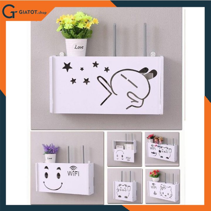 Kệ để model wifi chữ nhật thỏ Tuzki tinh nghịch treo tường