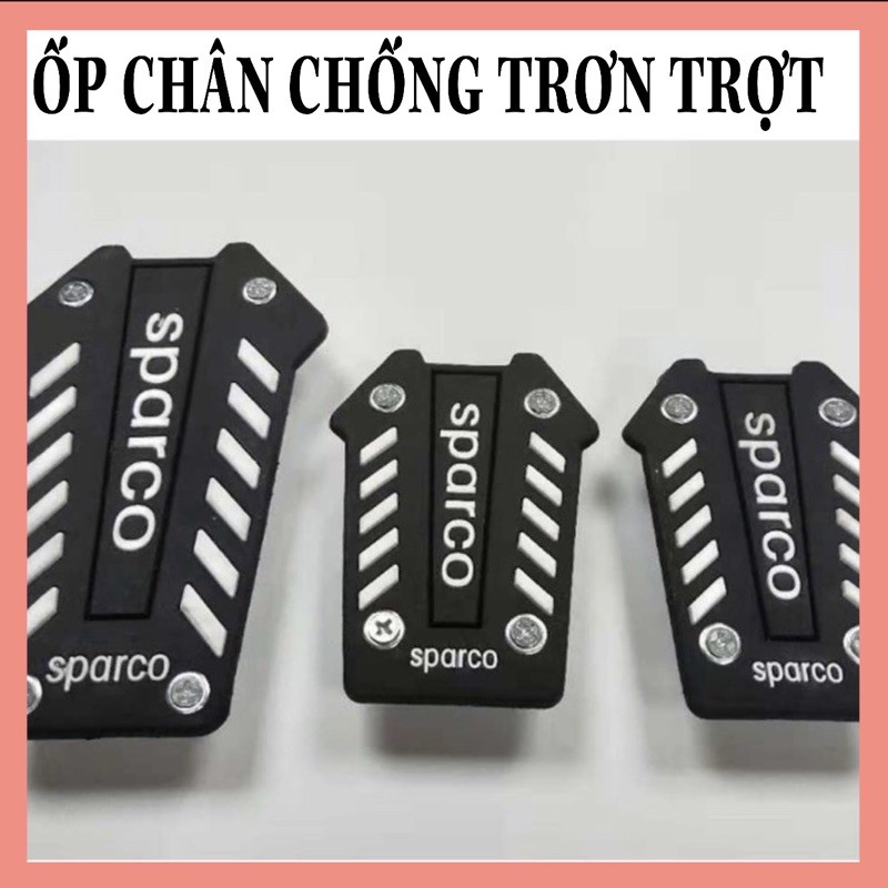 [3 CHỨC NĂNG] Ốp chân phanh, ga, côn xe số sàn SILICONE SPARCO Bộ 3 bọc bàn đạp ôtô chống trượt, hàng chuẩn, dễ lắp đặ