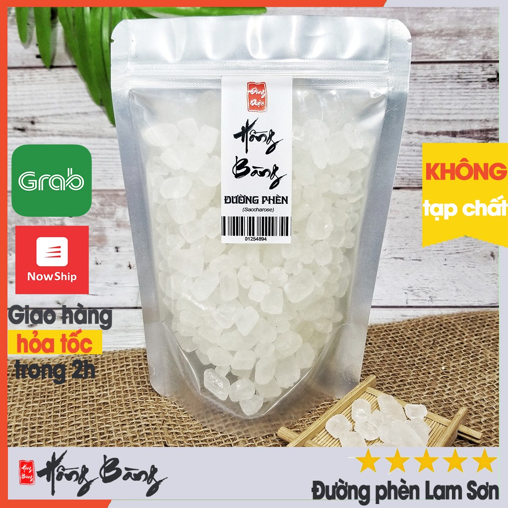 ĐƯỜNG PHÈN 500g Hồng Bàng ( đường phèn kim cương Lam Sơn không vụn, không chảy nước, chuyên pha trà, nấu chè dưỡng nhan)