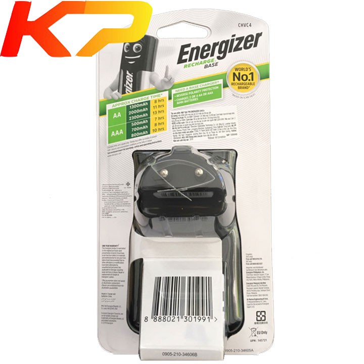 Máy sạc pin Energizer CHVC4 kèm 4 pin AA 1300mah