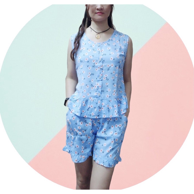 🥇Bộ lanh nữ vải lanh VT quần sóc bèo áo babydoll trẻ trung(ảnh tự chụp)