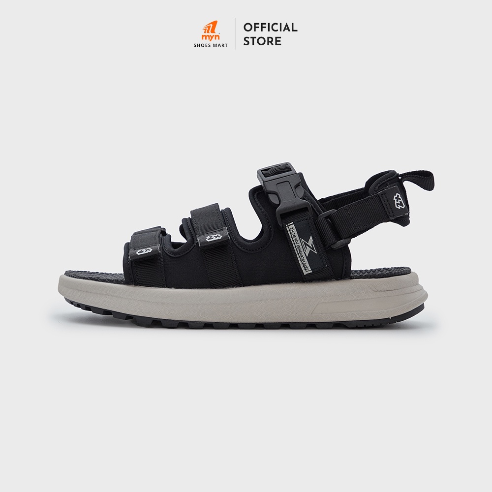Giày Sandal Nam nữ ZX 3823 Meta - 3 quai Black Grey, quai sau tháo rời, công nghệ Phylon cao cấp
