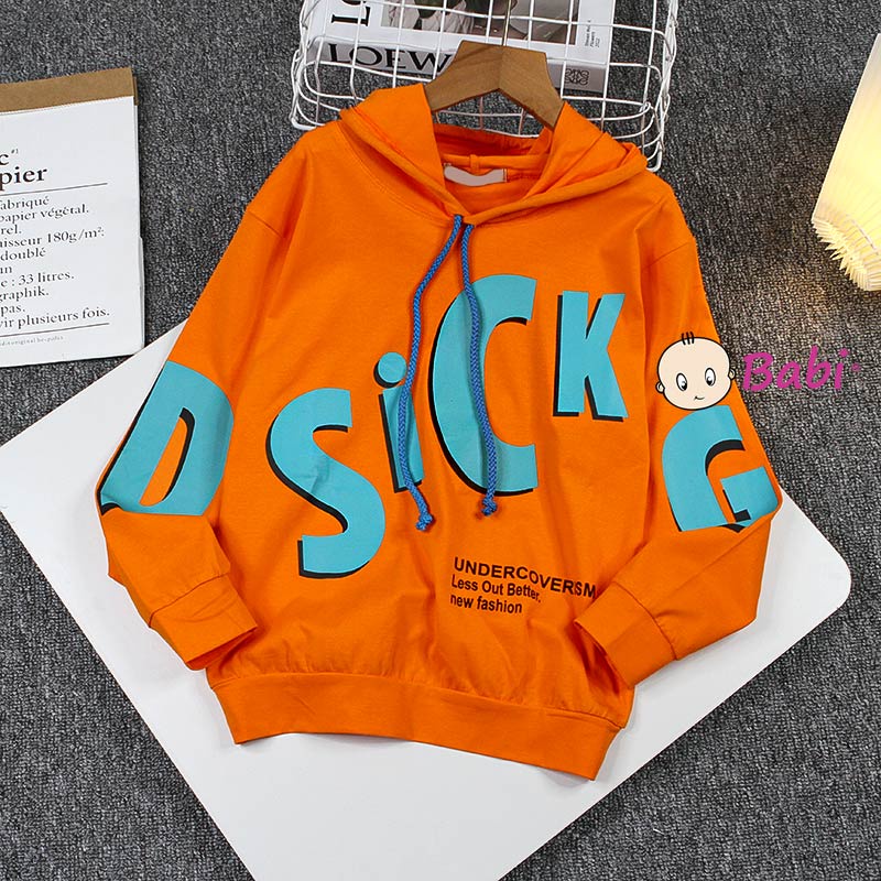 Áo Hoodies dài tay in chữ cho bé trai, Áo Hoodies thu đông cotton cao cấp thời trang Hàn Quốc từ size đại 20kg-52kg