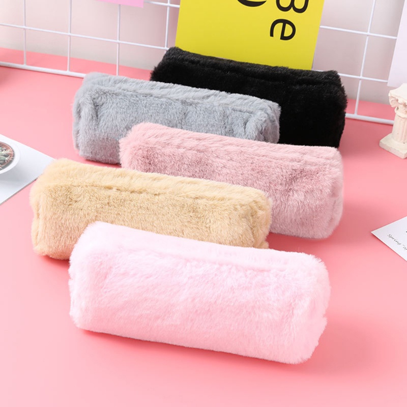 Túi Đựng Bút/ Đồ Trang Điểm Đa Năng Phối Lông Thời Trang Xinh Xắn Cho Bé